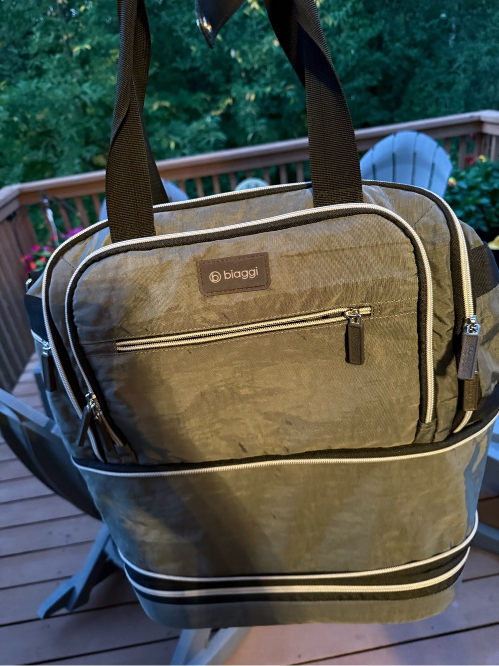 Biaggi Grey Travel Tote Bag with Wheels
